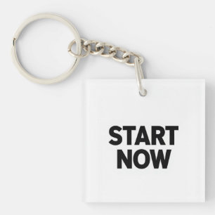 Porte-clefs Texte de départ audacieux minimaliste maintenant