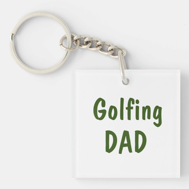 Porte-clefs Texte de papa de golf sur blanc (Devant)
