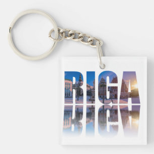 Porte-clefs Texte de Riga, Lettonie