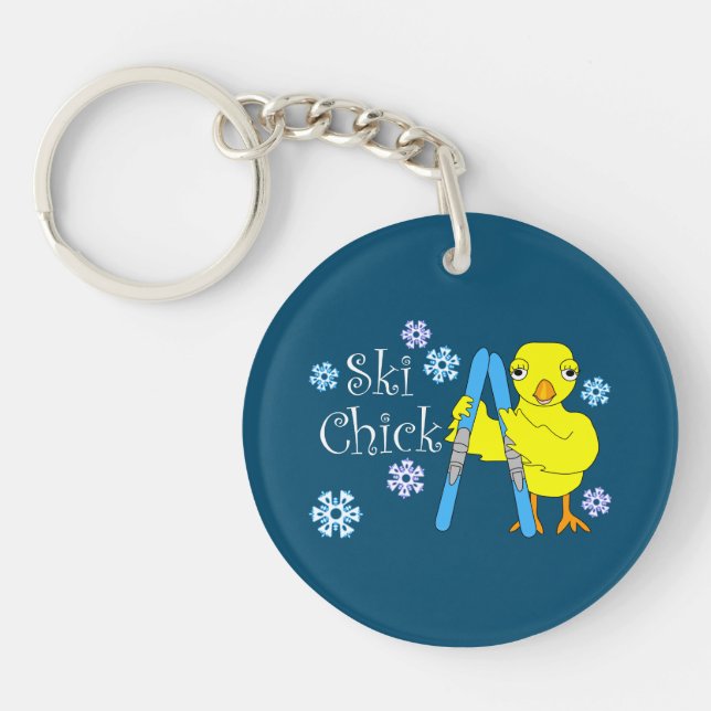 Porte-clefs Texte de sélection de ski (Devant)