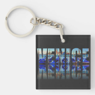 Porte-clefs Texte de Venise avec réflexion