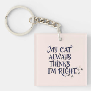 Porte-clefs Texte drôle de chat