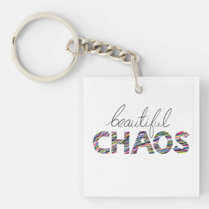 Porte-clefs Texte Motivationnel Positif Beau Chaos