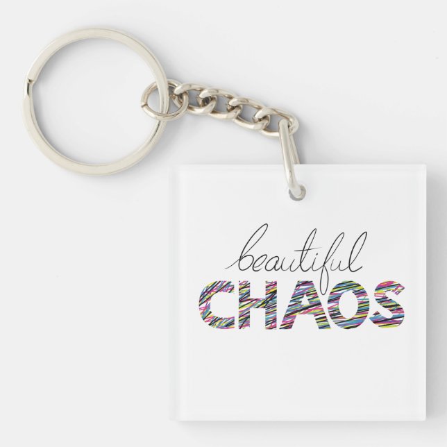 Porte-clefs Texte Motivationnel Positif Beau Chaos (Devant)
