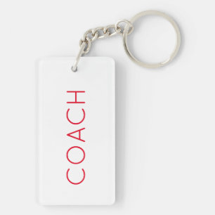 Porte-clefs Texte personnalisé COACH rouge Cadeau Sportif Mode