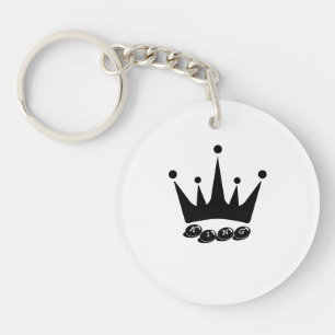 Porte-clefs Texte personnalisé Roi Image de couronne Cercle si