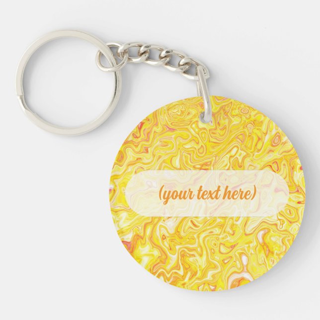 Porte-clefs Texture de marbre jaune citron miel abstrait liqui (Devant)