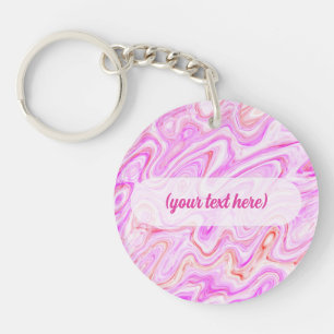 Porte-clefs Texture de marbre rose bébé peinture liquide abstr