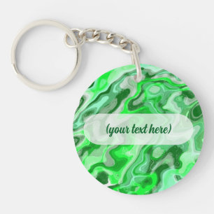 Porte-clefs Texture de marbre vert émeraude Peinture liquide a