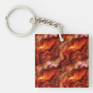 Porte-clefs Texture dynamique et fluide aux teintes dorées