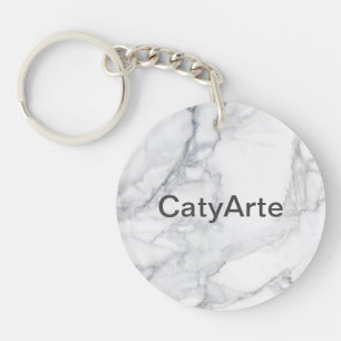 Porte-clefs texture Marbre blanc