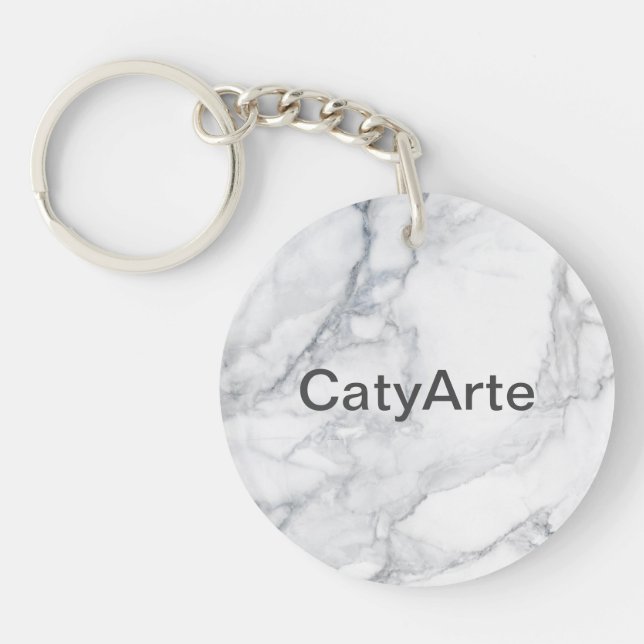 Porte-clefs texture Marbre blanc (Devant)