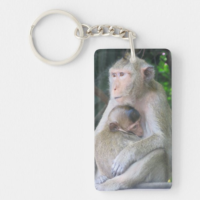 Porte-clefs Thaïlande Monkey Mother and Child Hug (Devant)