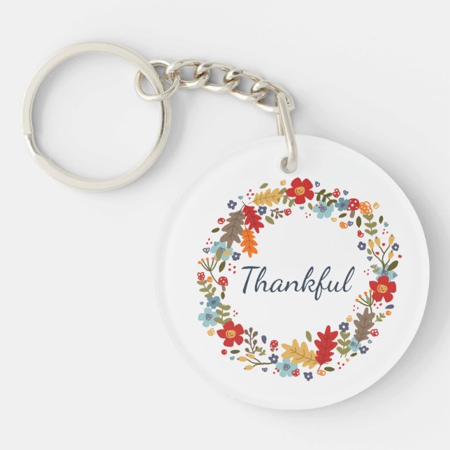 Porte-clefs Thanksgiving Fall Thanksgiving Wreath Red Home (Devant)