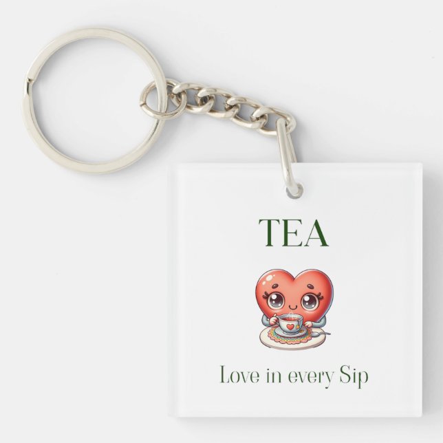 Porte-clefs "THÉ - L'amour dans chaque gorgée" (Devant)