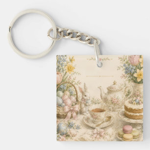 Porte-clefs Thé Party de Pâques, Célébration Florale Vintage