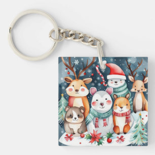 Porte-clefs Thème de Noël Animaux mignons