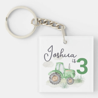 Porte-clefs Thème Tracteur vert personnalisé Porte - clé acryl