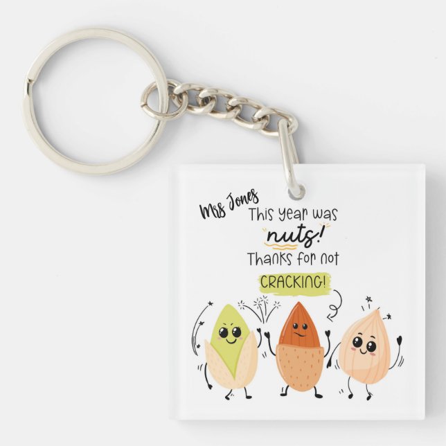 Porte-clefs This Year Was Nuts Teacher neurodiverse (Devant)