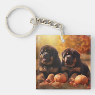 Porte-clefs Tibétain Mastiff Chiot Automne Citrouille délice