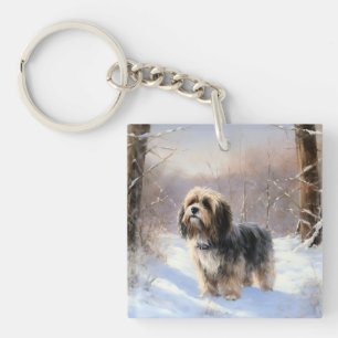 Porte-clefs Tibetan Terrier Qu'il neige Noël