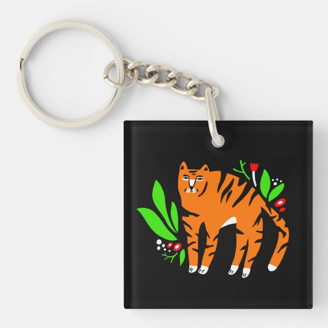 Porte-clefs Tigre à flowers (Devant)