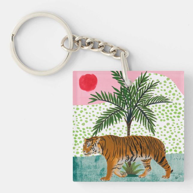 Porte-clefs Tigre au lever du soleil (Devant)