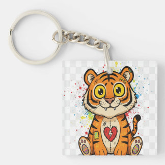 Porte-clefs Tigre caricature rebelle