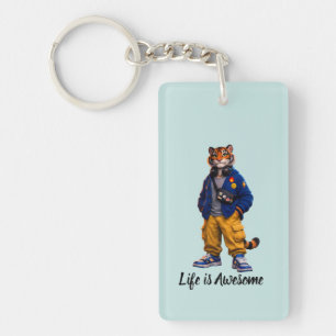 Porte-clefs Tigre Cool dans l'Art Streetwear - Tigre de Style 