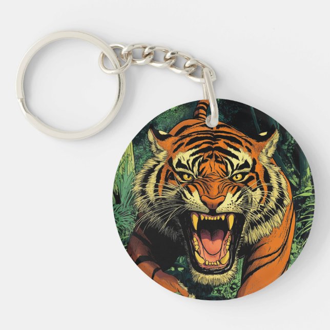 Porte-clefs Tigre dans la jungle (Devant)