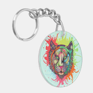 Porte-clefs Tigre d'arc-en-ciel