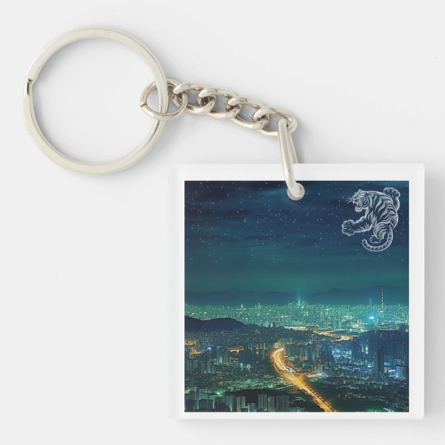 Porte-clefs Tigre de paysage SEOUL (Devant)