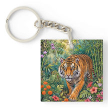 Tigre du Bengale Bambou Vibrant Jungle