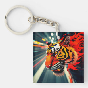 Porte-clefs tigre en mouvement