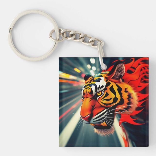 Porte-clefs tigre en mouvement (Devant)