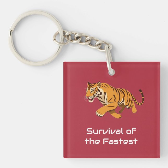 Porte-clefs Tigre – La Survie du Plus Rapide (Devant)