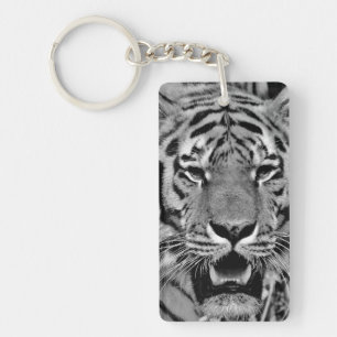Porte-clefs Tigre noir et blanc