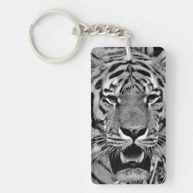 Porte-clefs Tigre noir et blanc (Devant)