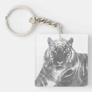 Porte-clefs Tigre noir et blanc