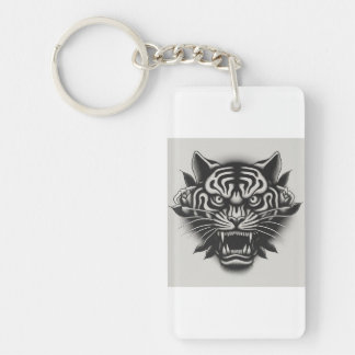 Porte-clefs Tigre noir et blanc