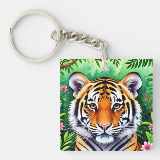 Porte-clefs Tigreau botanique audacieux  (Devant)