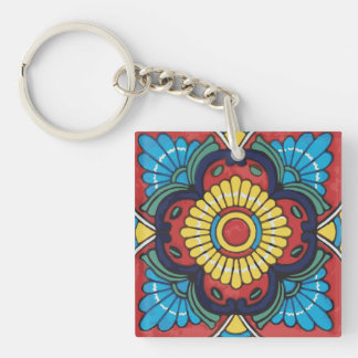 Porte-clefs Tile mexicaine Rouge