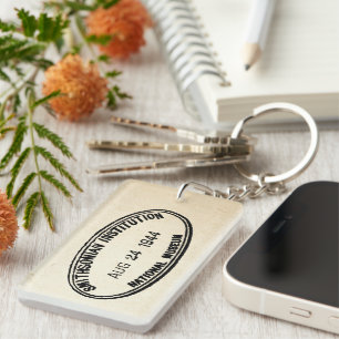 Porte-clefs Timbre de bibliothèque Établissement Smithsonian 1