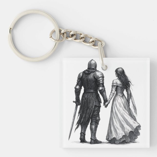 Porte-clefs Timeless Medieval Romance Illustration (Devant)