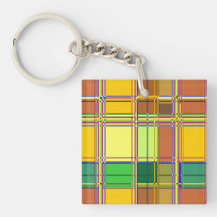 Porte-clefs Tissu coloré des Caraïbes Madras Tartan