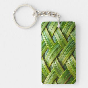 Porte-clefs Tissu de bambou vert frais