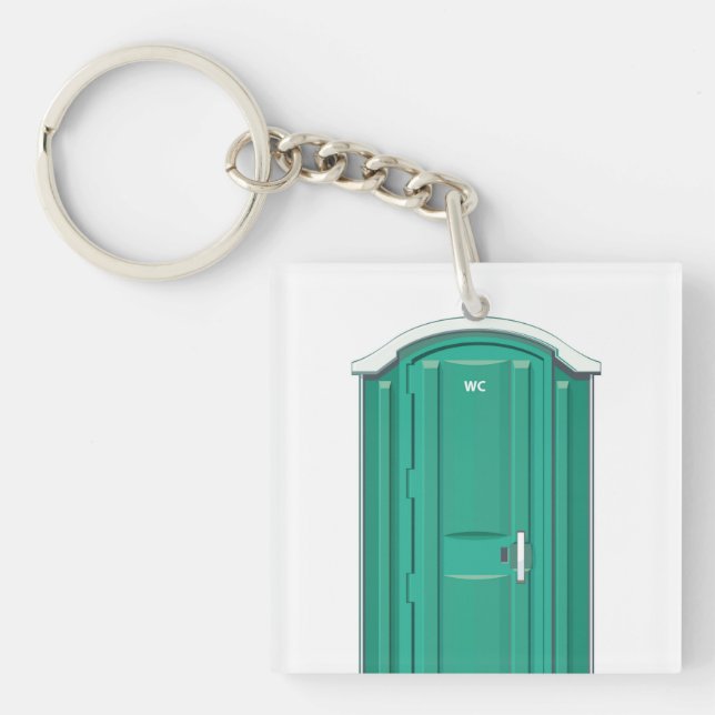 Porte-clefs Toilette de Portable de turquoise (Devant)