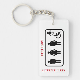 Porte-clefs Toilettes personnalisées pour restaurant, magasin 