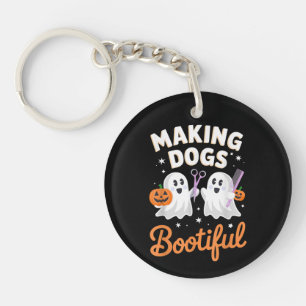 Porte-clefs Toiletteur pour animaux drôle d'Halloween rendant