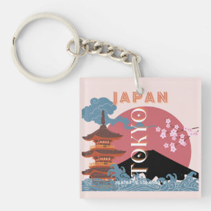 Porte-clefs Tokyo Japon Art de voyage, Art de voyage rétro